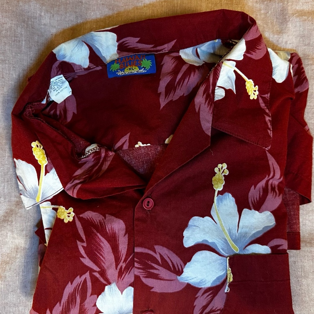 Hawaii Blues Red Floral Men's Shirt